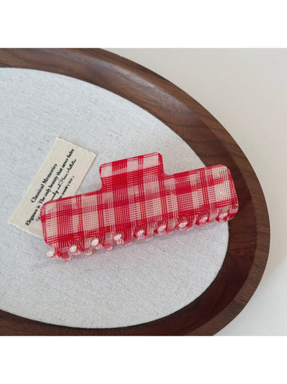 Beau - Vintage Plaid Acetate Hair Claw Clip