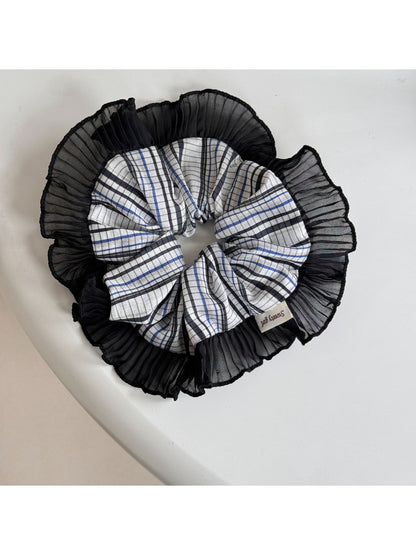 Gifty - Plaid Mesh Skirt Hair Ties