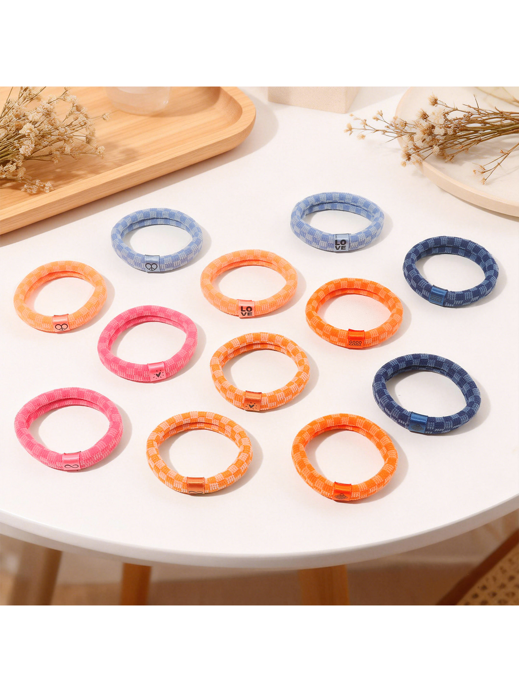 Gifty - Plaid High Elastic Ponytail Hair Tie