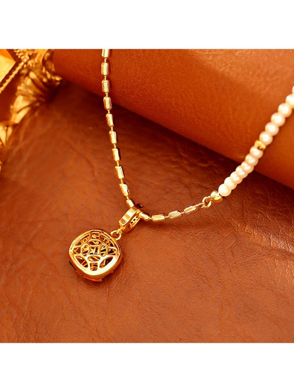 Earedge - Colorful Openwork Geometric Pendant Necklace