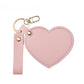 Mirroray - Heart Shaped PU Leather Keychain Compact Mirror