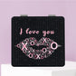 Mirroray - Y2K Heart Print Foldable Makeup Mirror