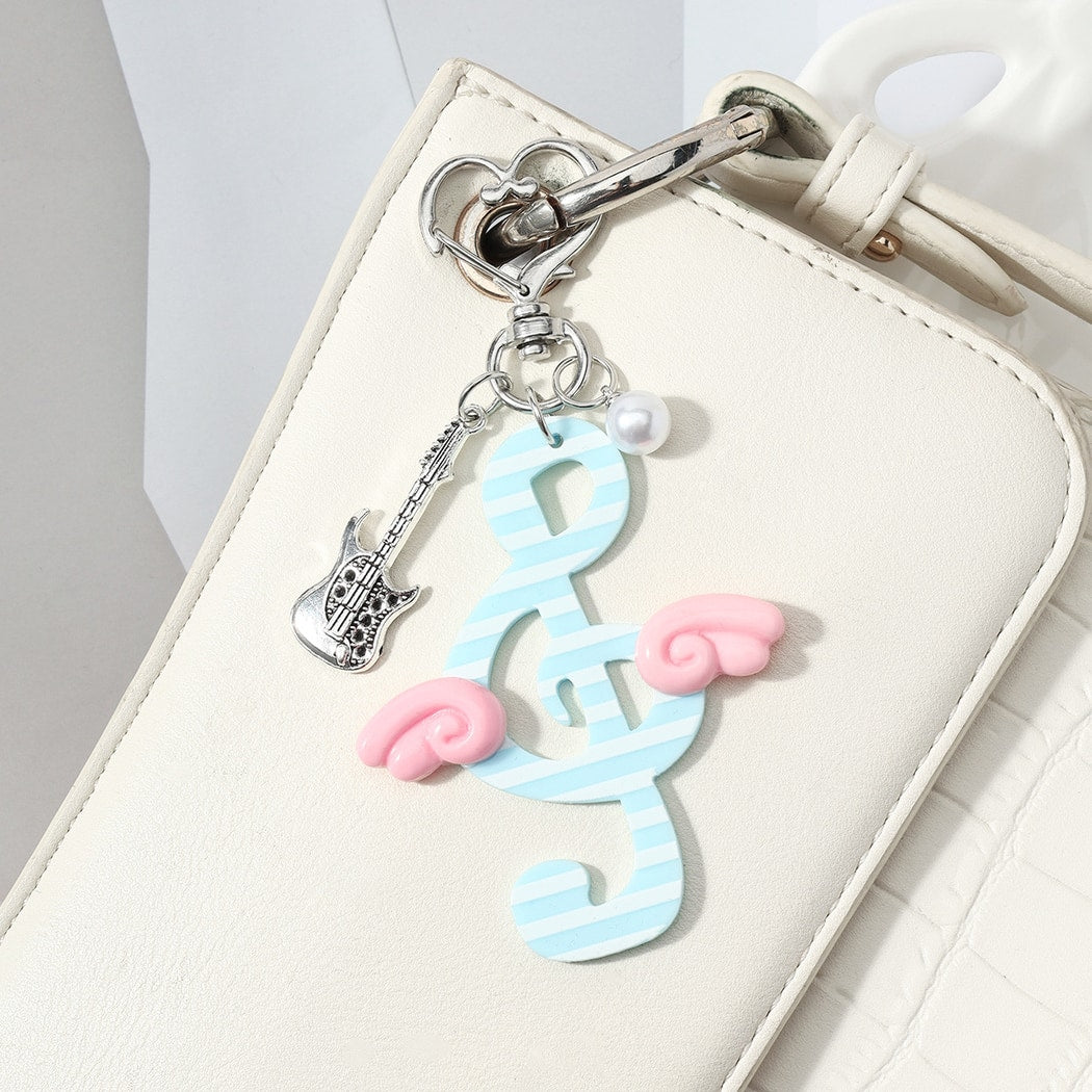 Keypus - Striped Music Note Charm Keychain