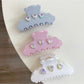Beau Pretty Heart Patterned Hair Clip on a white background showing front view