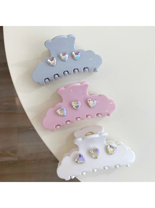 Beau Pretty Heart Patterned Hair Clip on a white background showing front view