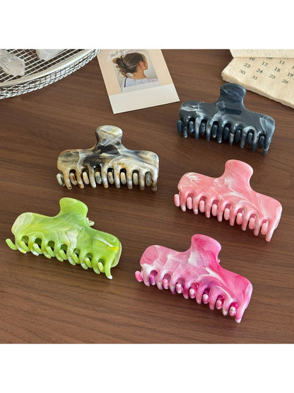 Beau - Marbled Plastic Geometric Line Claw Clip