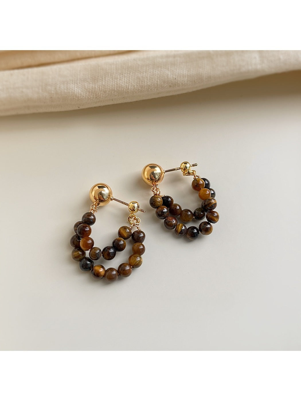 Earedge - Elegant Beaded Hoop Earrings