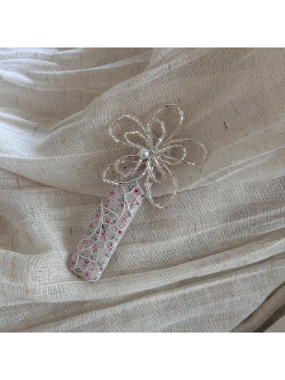 Beau - Beaded Flower Irregular Hair Clip