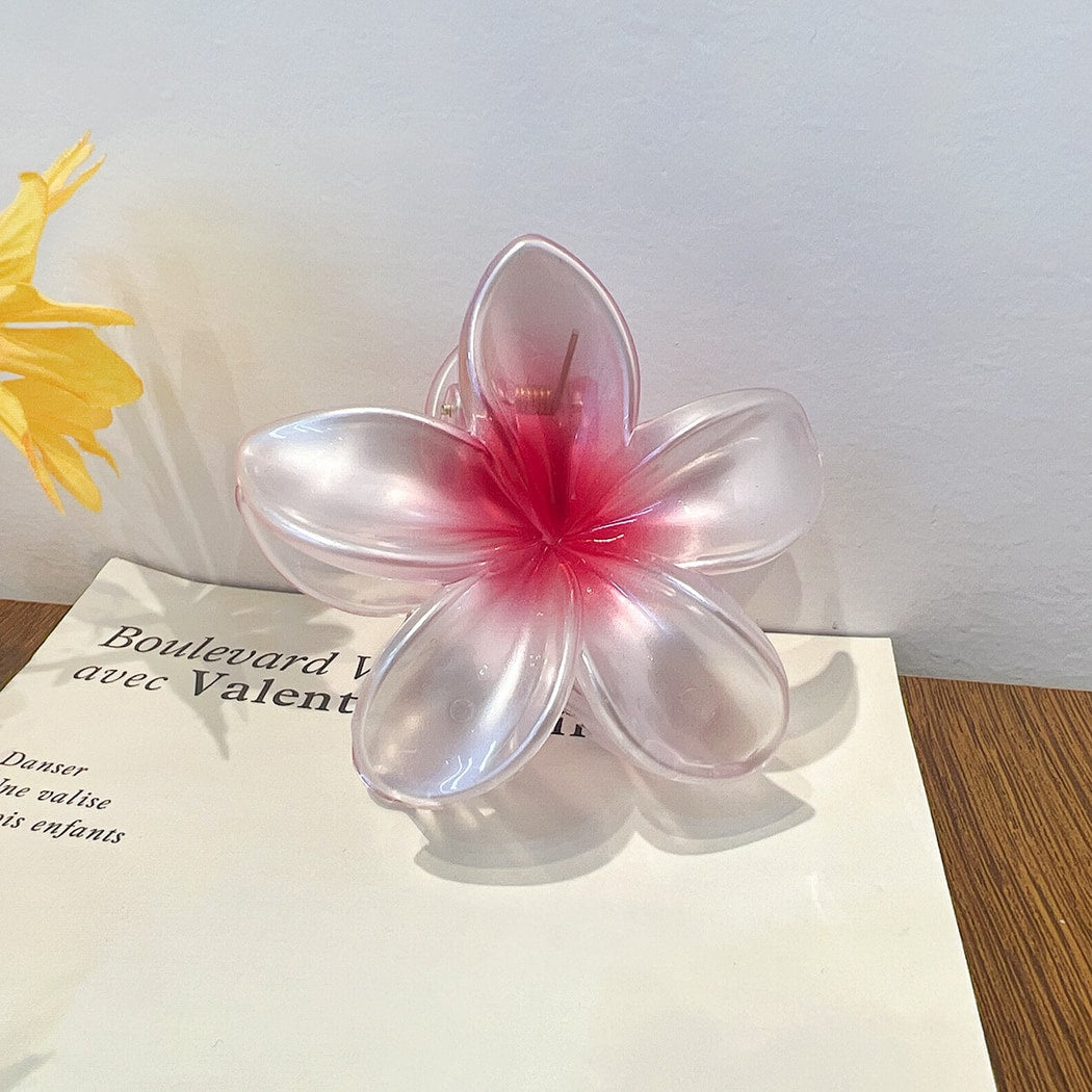 Beau - Translucent Flower Design Claw Clip