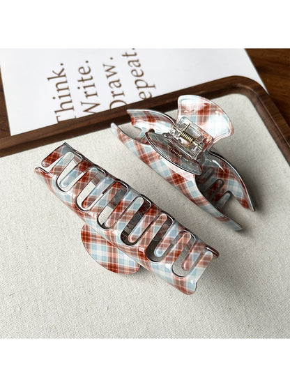 Beau - Modern Minimalist Plaid Hair Claw Clip