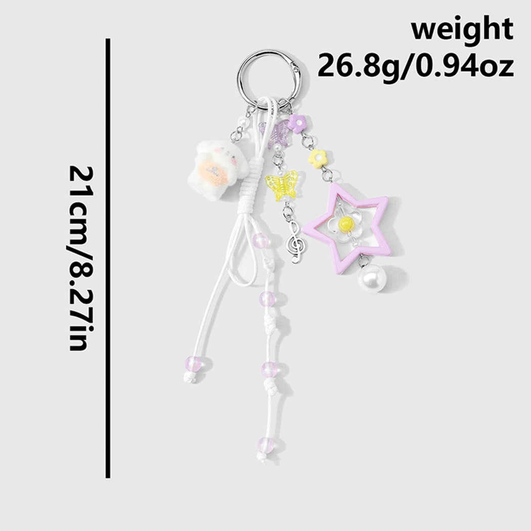 Keypus - Cute Dog Star Pendant Beaded Keychain