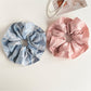 Gifty - Vintage Print Satin Lace Detail Scrunchie