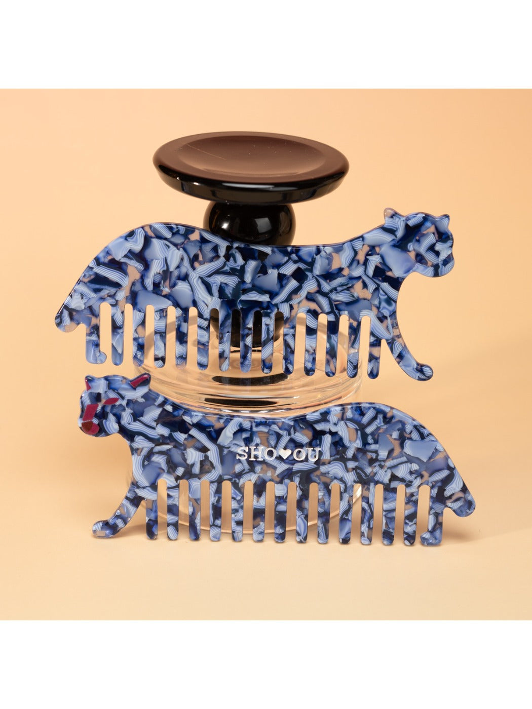 Camerow - Acetate Leopard Wide-Tooth Comb