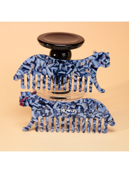 Camerow - Acetate Leopard Wide-Tooth Comb