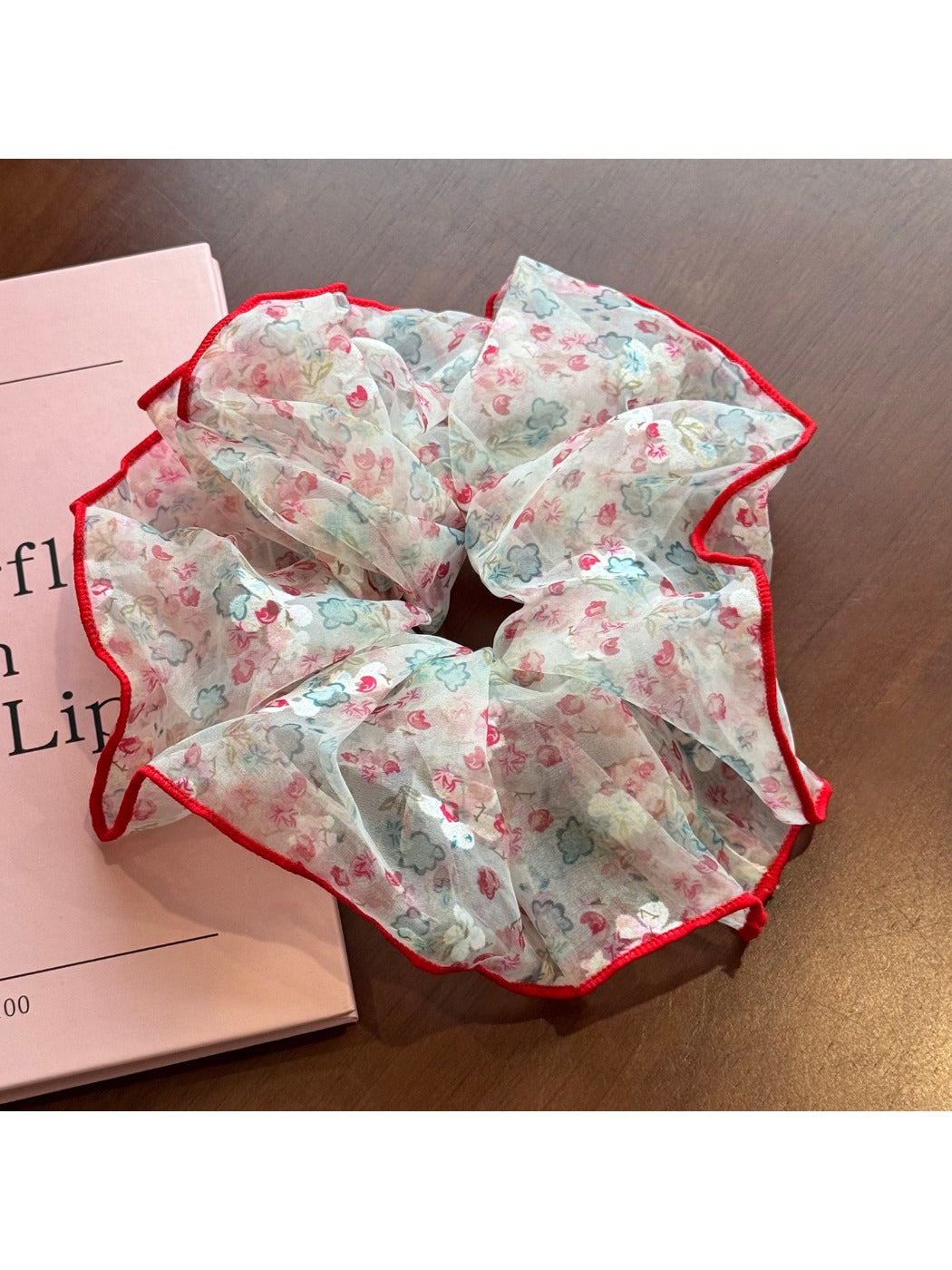 Gifty - Lace Mesh Scrunchie Oversized Floral Hair Tie