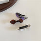 Beau - Marbled Bow Acetate Fiber Hair Clip