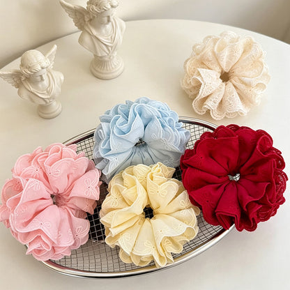 Gifty - Polyester Lace Bow Detail Round Scrunchie