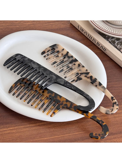 Minimalist Acetate Hair Comb with Hook Portable Long Comb for Travel