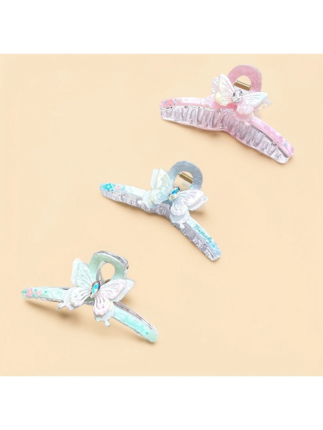 Beau - Ribbon Bow Butterfly Hair Claw Clip