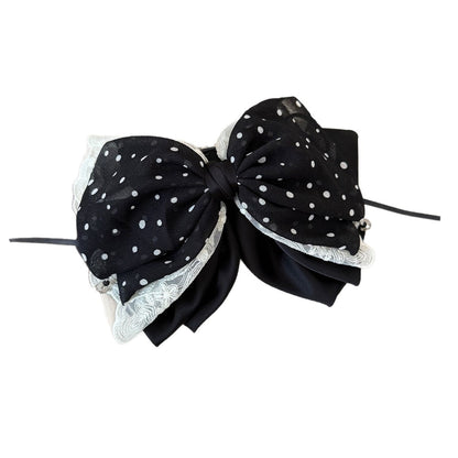 Beau - Mesh Bow Lace Detail Ponytail Claw Clip