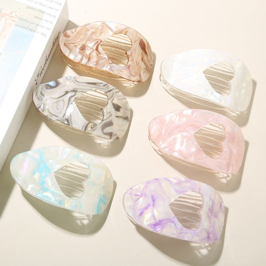Beau - Acetate Heart Cutout Flat Profile Hair Clip