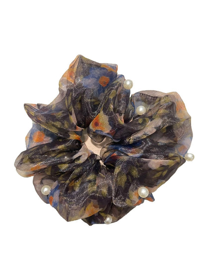 Gifty - Polyester Organza Printed Scrunchie