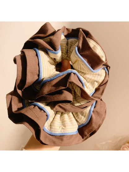 Gifty - Colorblock Striped Double Layer Scrunchie