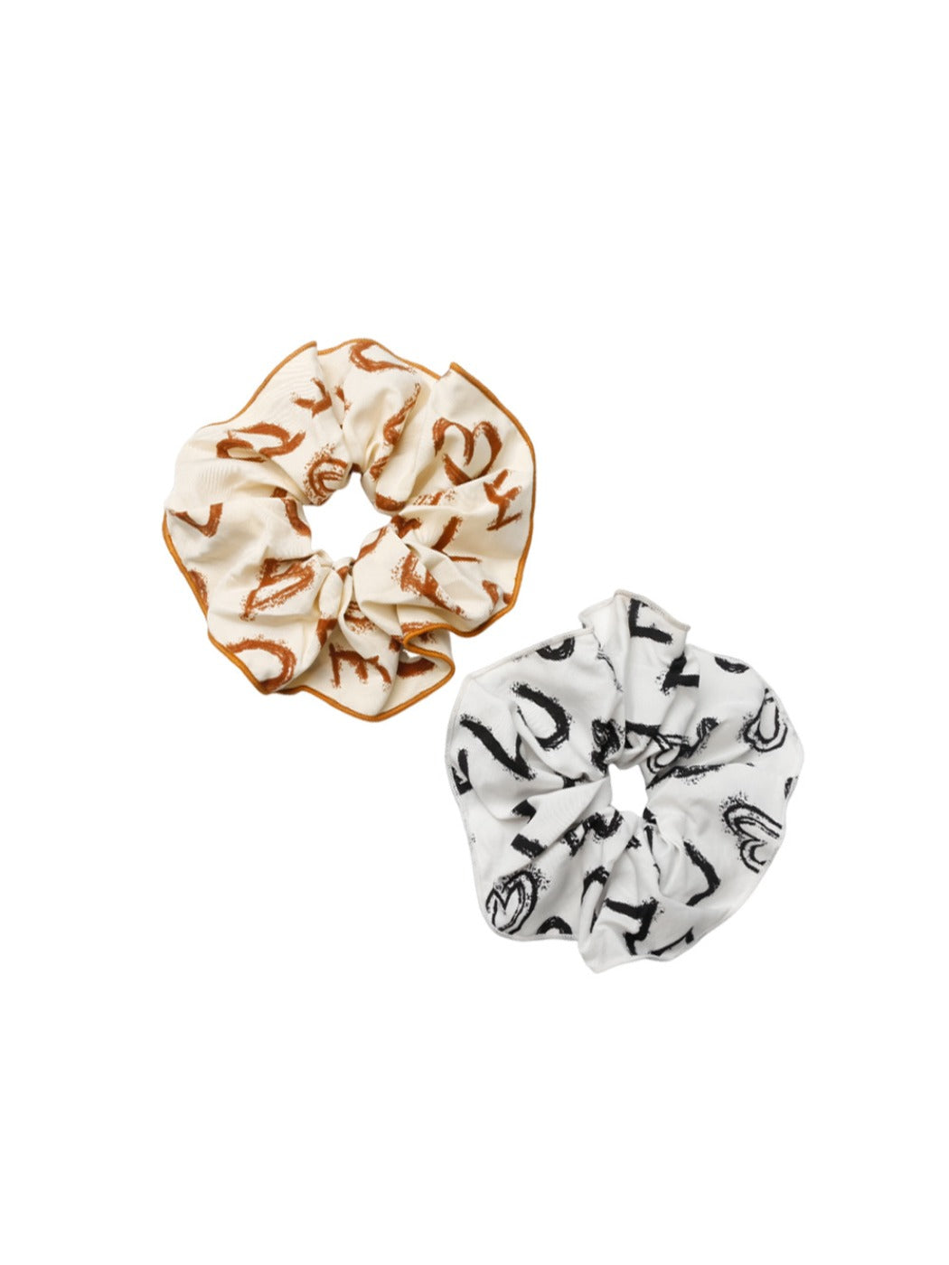 Gifty - Letter Print Satin Scrunchie