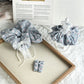 Gifty - Polyester Daisy Gingham Ruffled Fabric Scrunchie