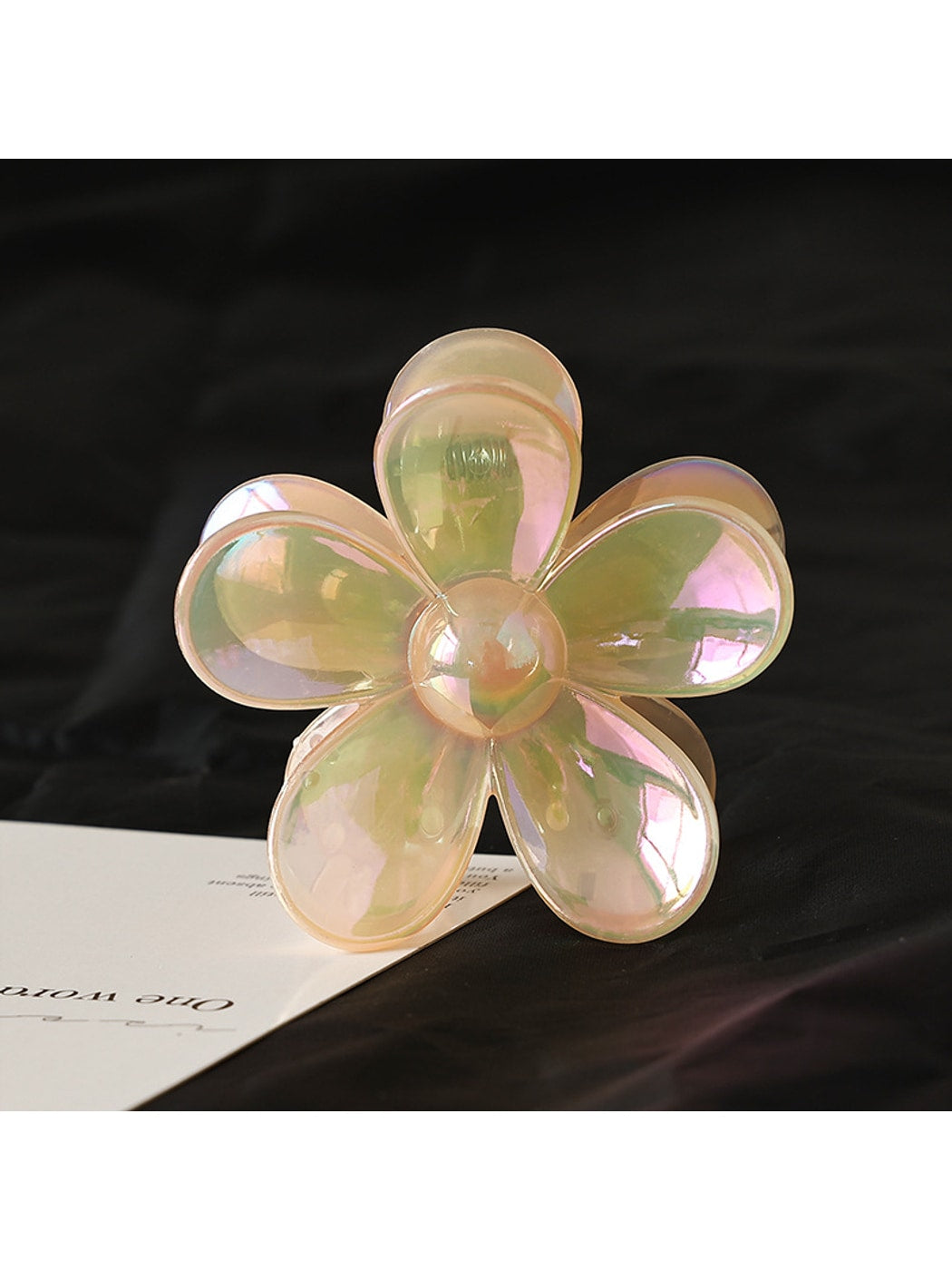 Beau - Iridescent Petal Plastic Flower Claw Clip