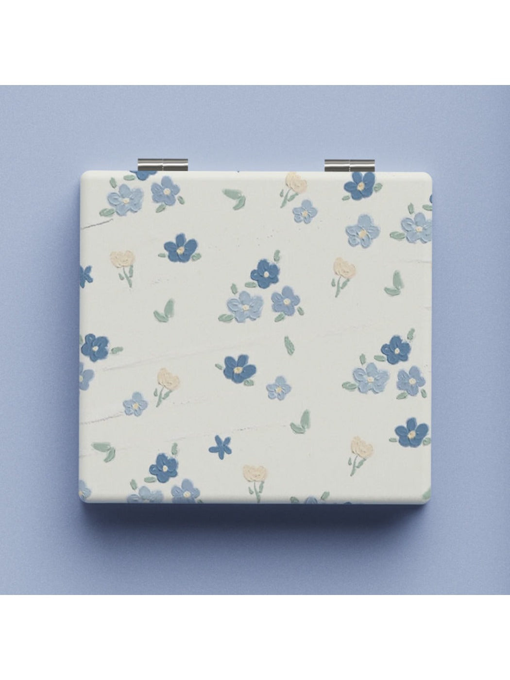 Mirroray - Simple Blue Floral Print Makeup Mirror