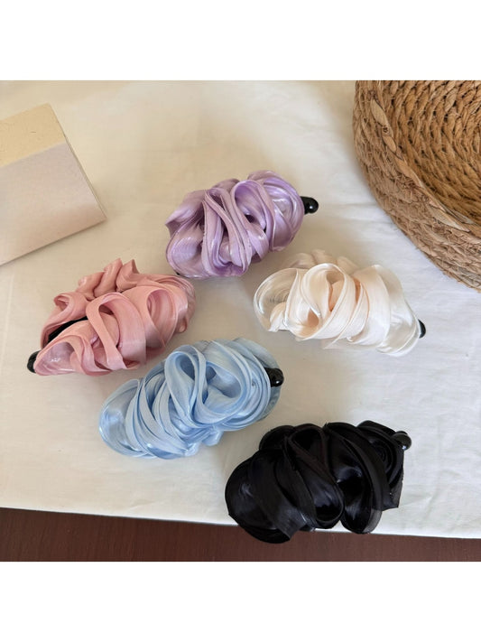 Beau - Minimal Pleated Satin Finish Banana Clip