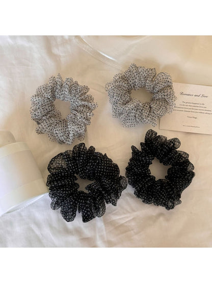 Gifty - Polka Dot Mesh Polyester High Elastic Hair Tie
