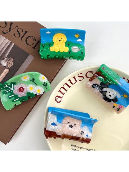 Beau - Oil Painting Style Cartoon Hair Clip