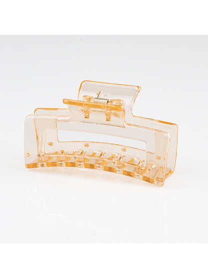 Beau - Clear Solid Color Openwork Square Claw Clip