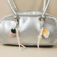 Keypus - Strawberry Beaded PU Bag Charm Keychain