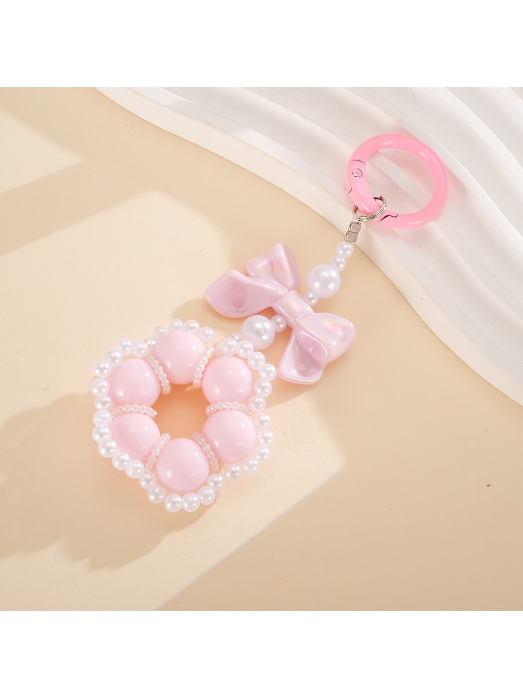 Keypus - Beaded Flower Bow Bag Charm Keychain