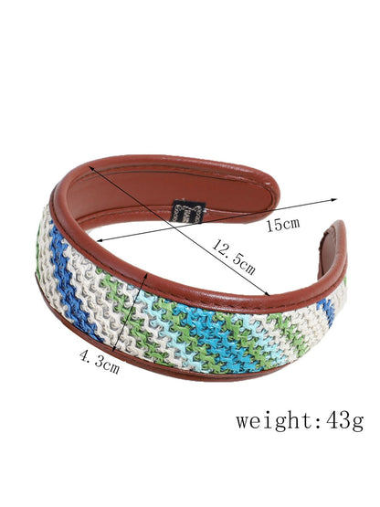 Gifty - Braided Woven Retro Style Wide Brim Headband