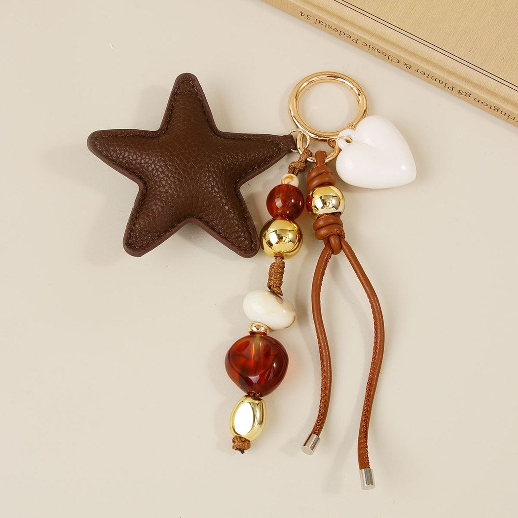 Keypus - Retro Star Beaded Bag Charm Keychain