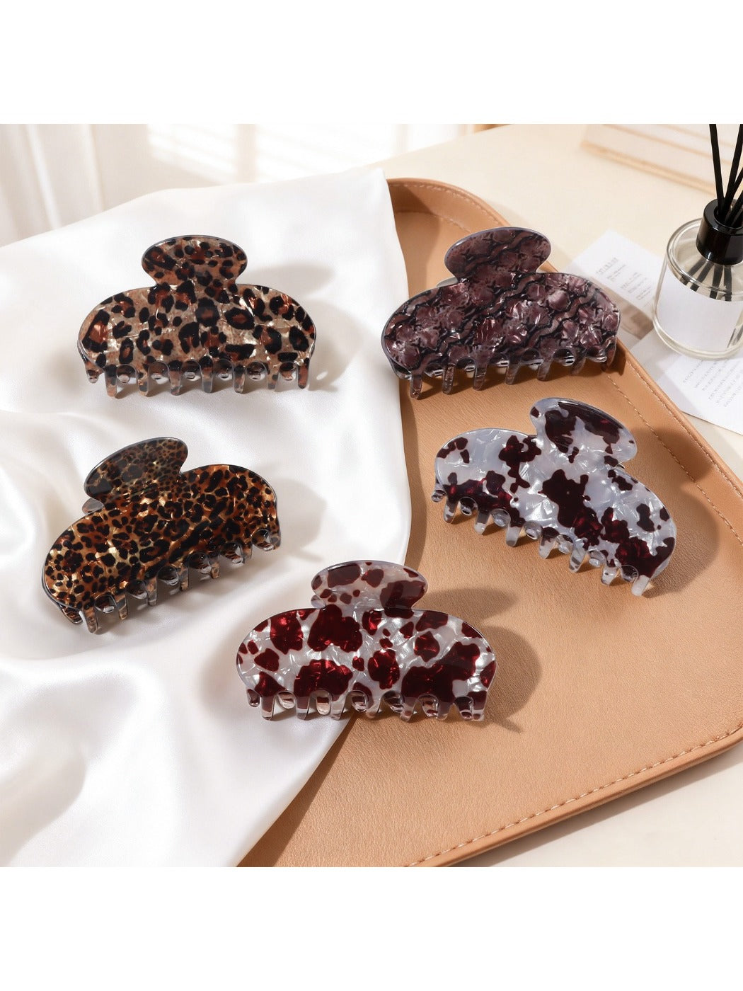 Beau - Leopard Print Half Moon Claw Clip