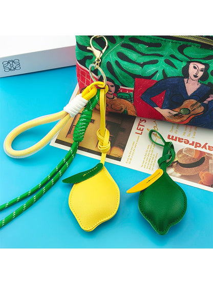 Keypus - Decorative Lemon Bag Charm with Strap Keychain