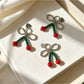 Keypus - Cherry Beaded Heart Loop Keychain Bag Charm