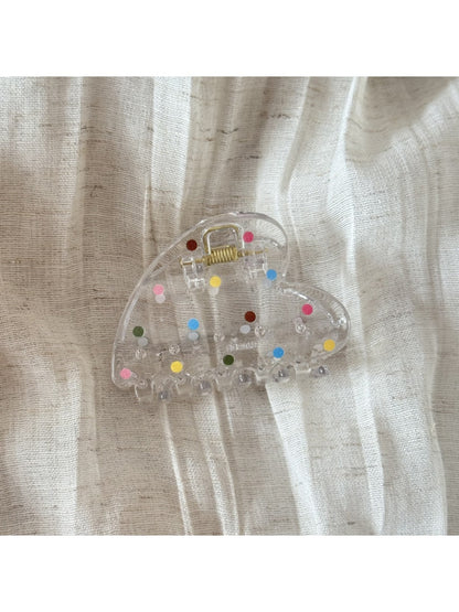 Beau - Acrylic Polka Dot Bow Geometric Claw Clip