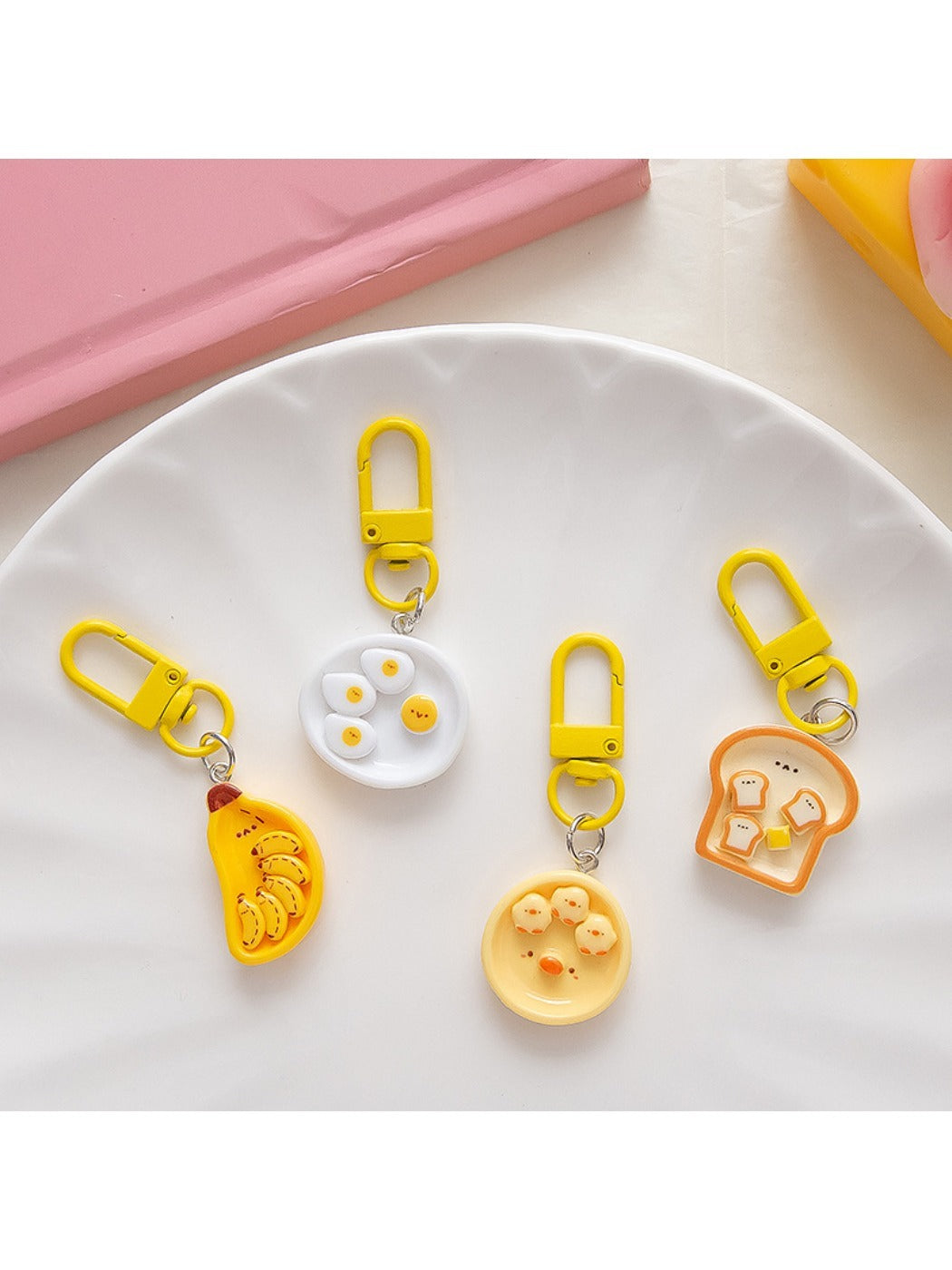 Keypus - Cute Breakfast Plate Pendant Keychain