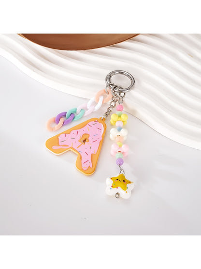Keypus - Acrylic Letter Star Bead Chain Detail Keychain
