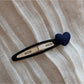 Beau - Plaid Fabric Heart Side Hair Clip