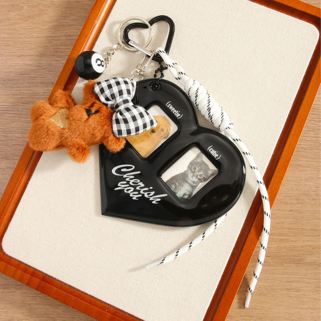 Keypus - Plush Bear Heart Bag Pendant Keychain