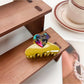 Beau medium heart shaped half circle claw clip displayed with natural lighting