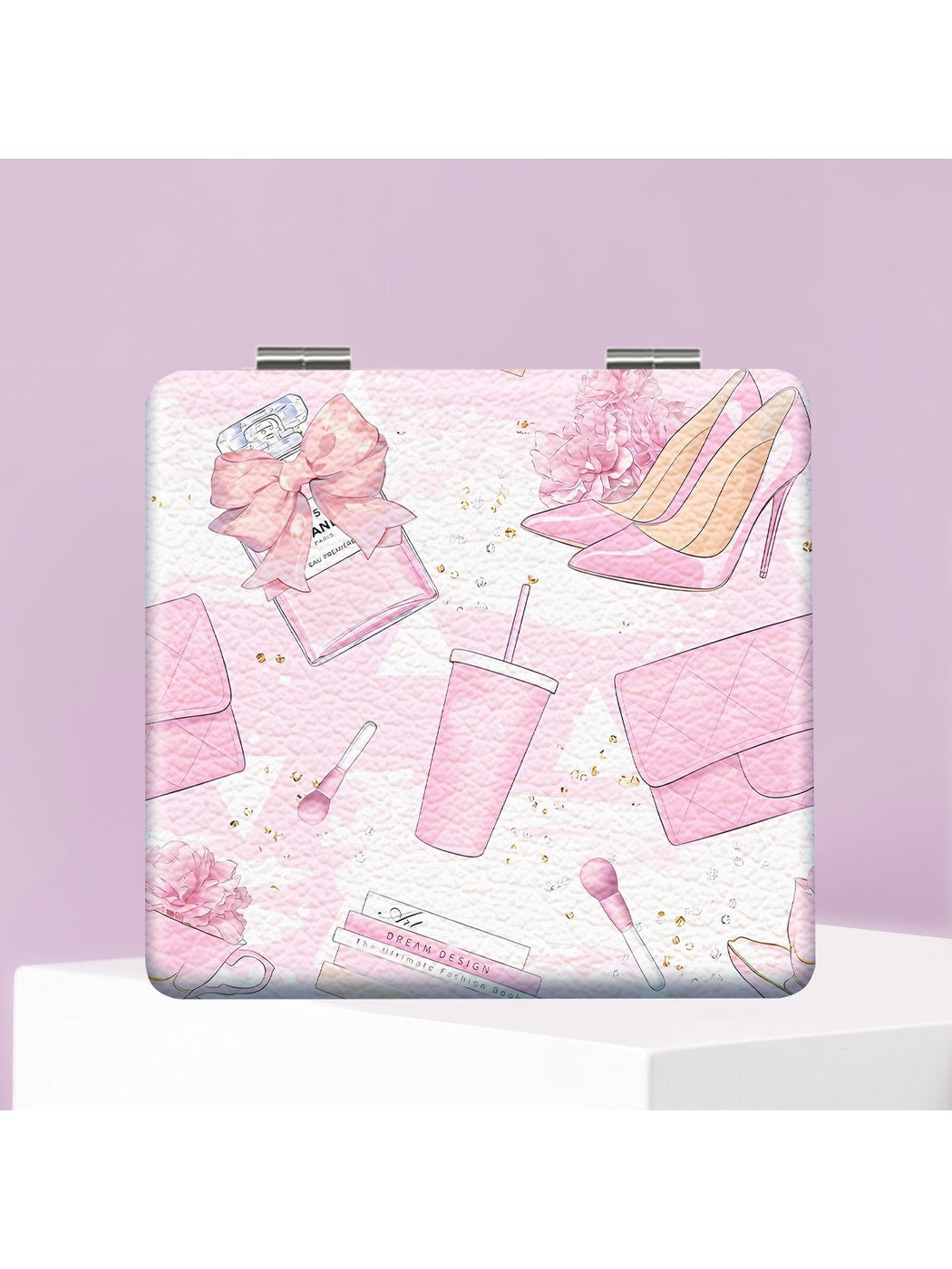 Mirroray - Decorative Printed Glass Folding Makeup Mirror