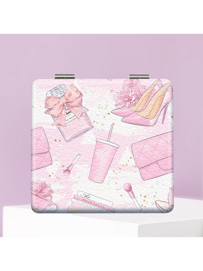 Mirroray - Decorative Printed Glass Folding Makeup Mirror